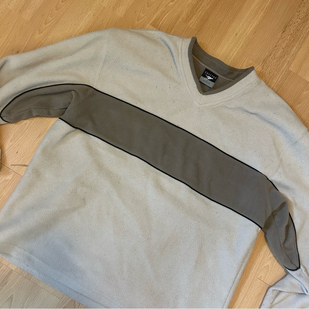 Sweater Fleece with Brown Stripe